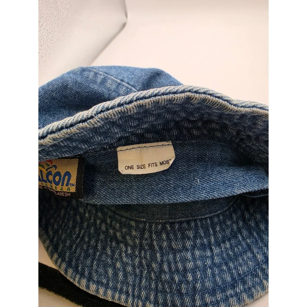 Falcon Headwear Denim Bucket Hat Medium Wash Blue One Size Fits Most Retro 90s
